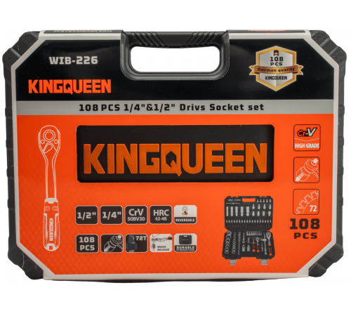 Набор инструментов KINGQUEEN 108 пред, 72 зуба, WIB-226