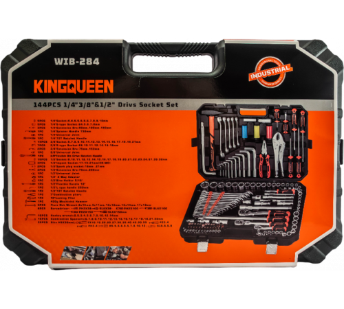 Набор инструментов KINGQUEEN 144 пред, 72 зуба WIB-284