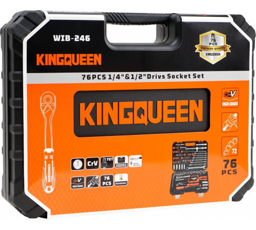 Набор инструментов KINGQUEEN 76 пред, 72 зуба WIB-246