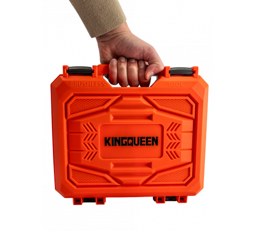 Шуруповерт бесщеточный ударный KINGQUEEN 16.8В, патрон 10мм, 2 АКБ, кейс, KQ-902K.1